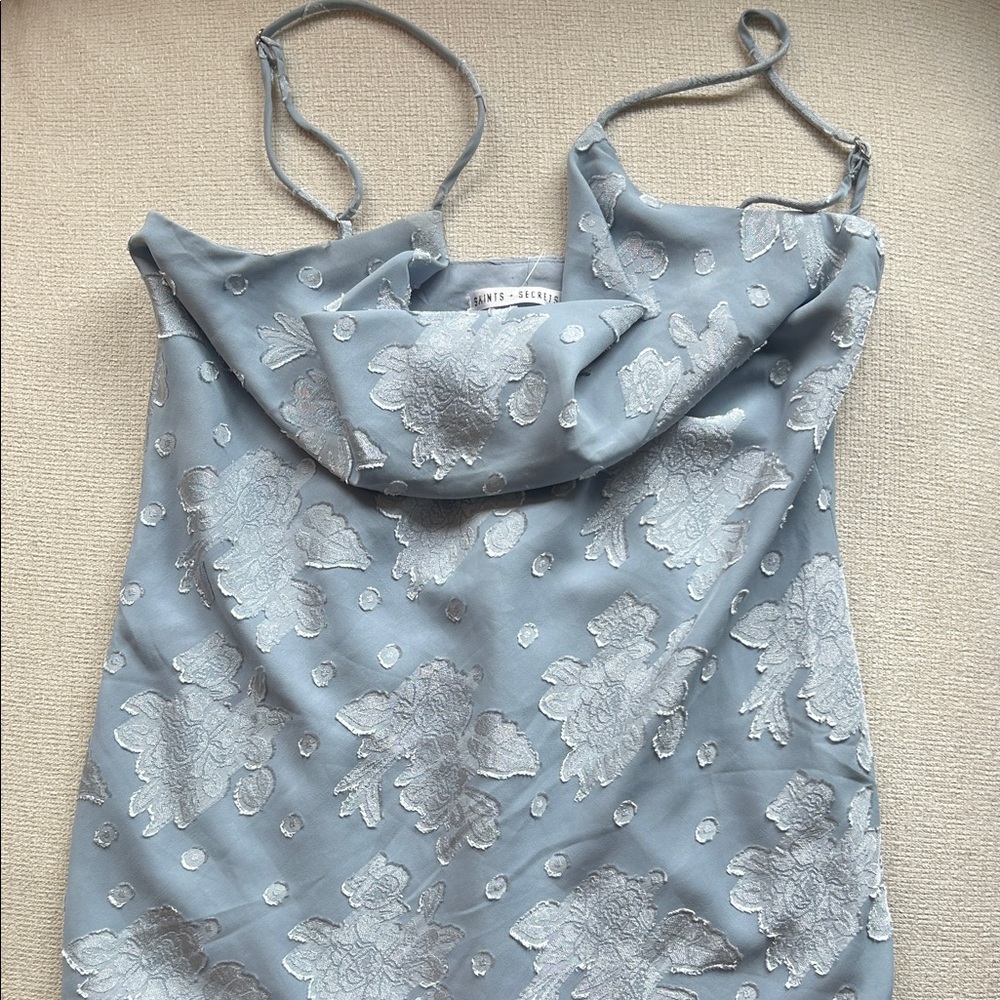 Saints and Secrets cowl neck mini dress